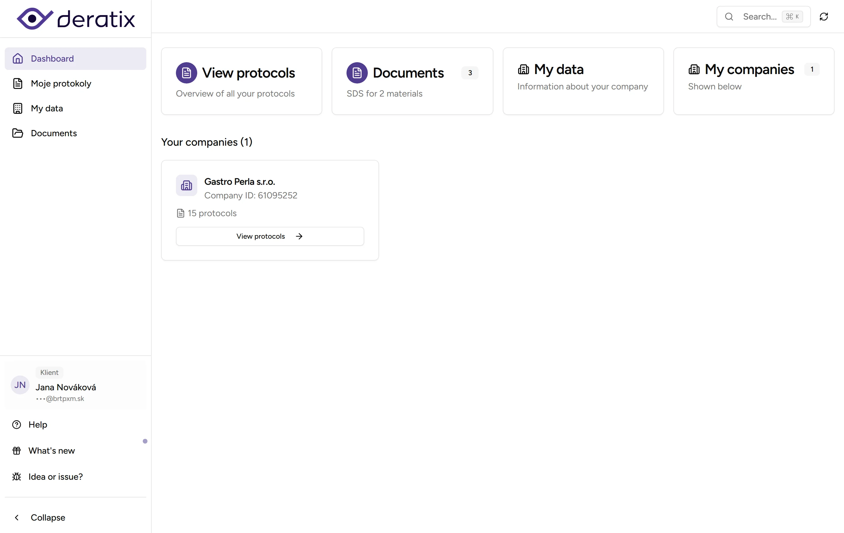 Client portal - desktop