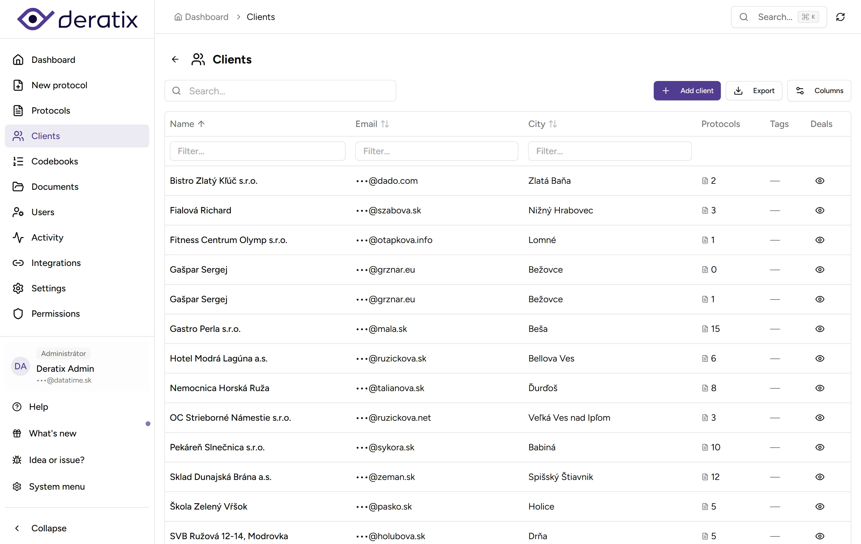 Client management - desktop