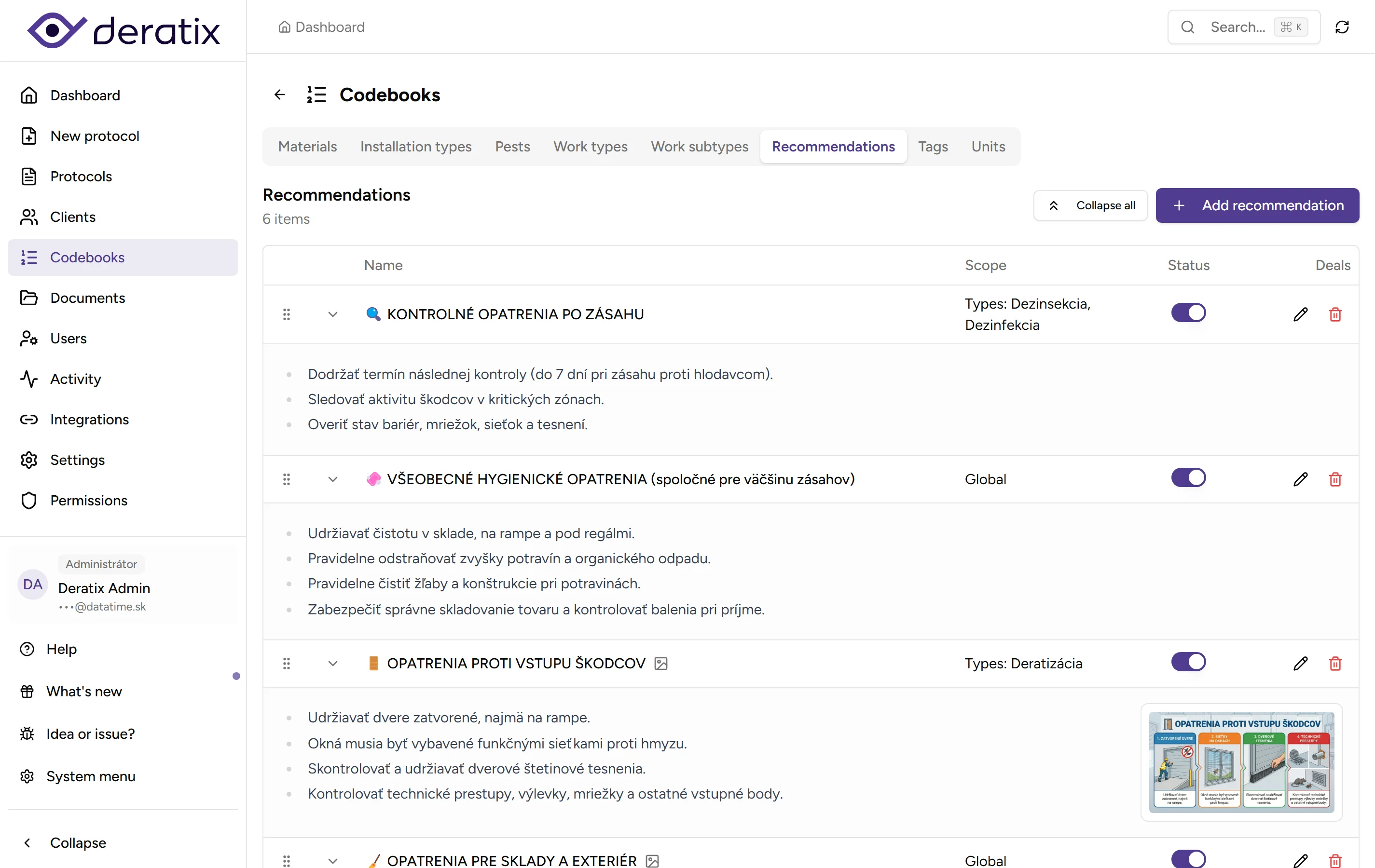 Client recommendations - desktop