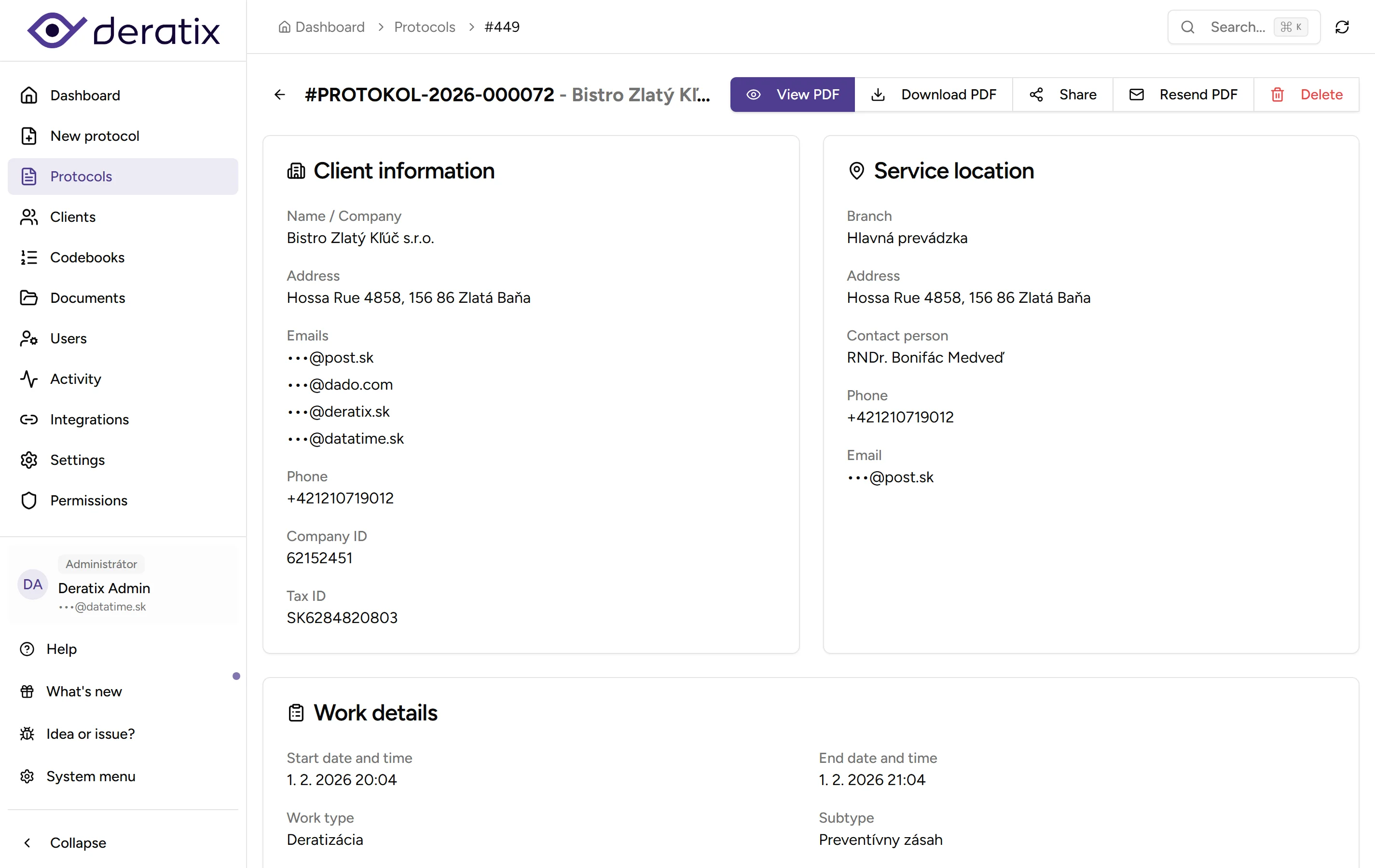 PDF protocol generation - desktop