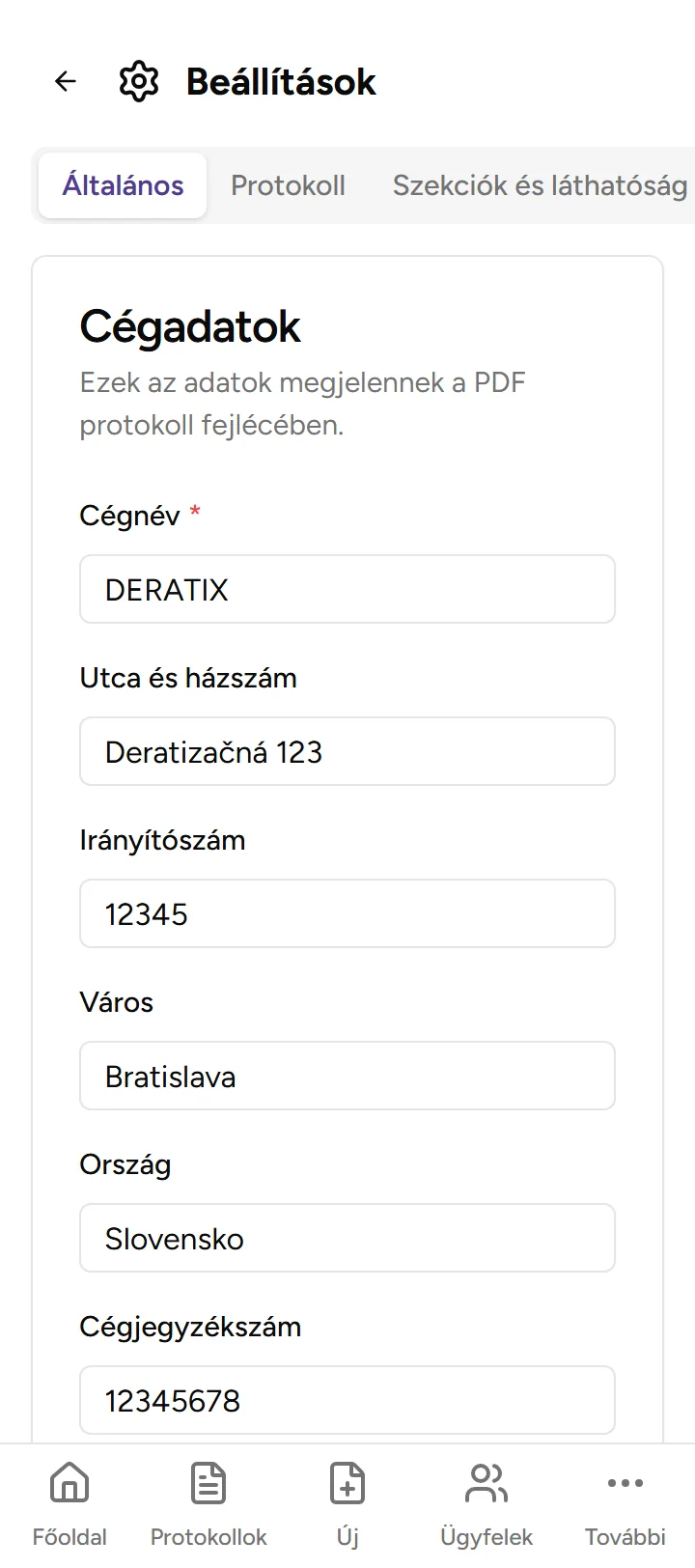 Cég arculata - mobile