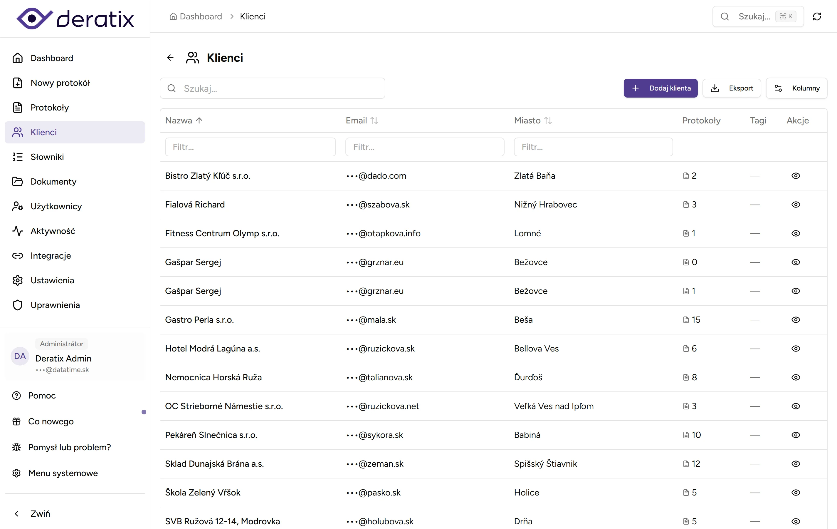 Zarządzanie klientami - desktop
