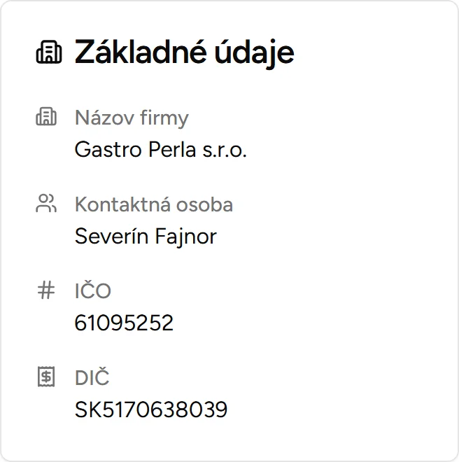 Základné údaje - Mobile