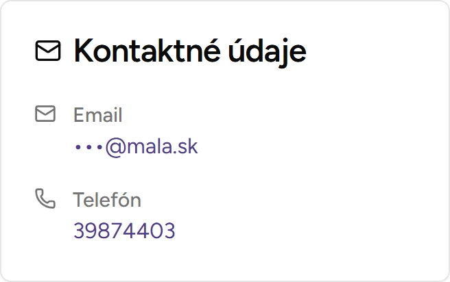 Kontaktné údaje - Mobile