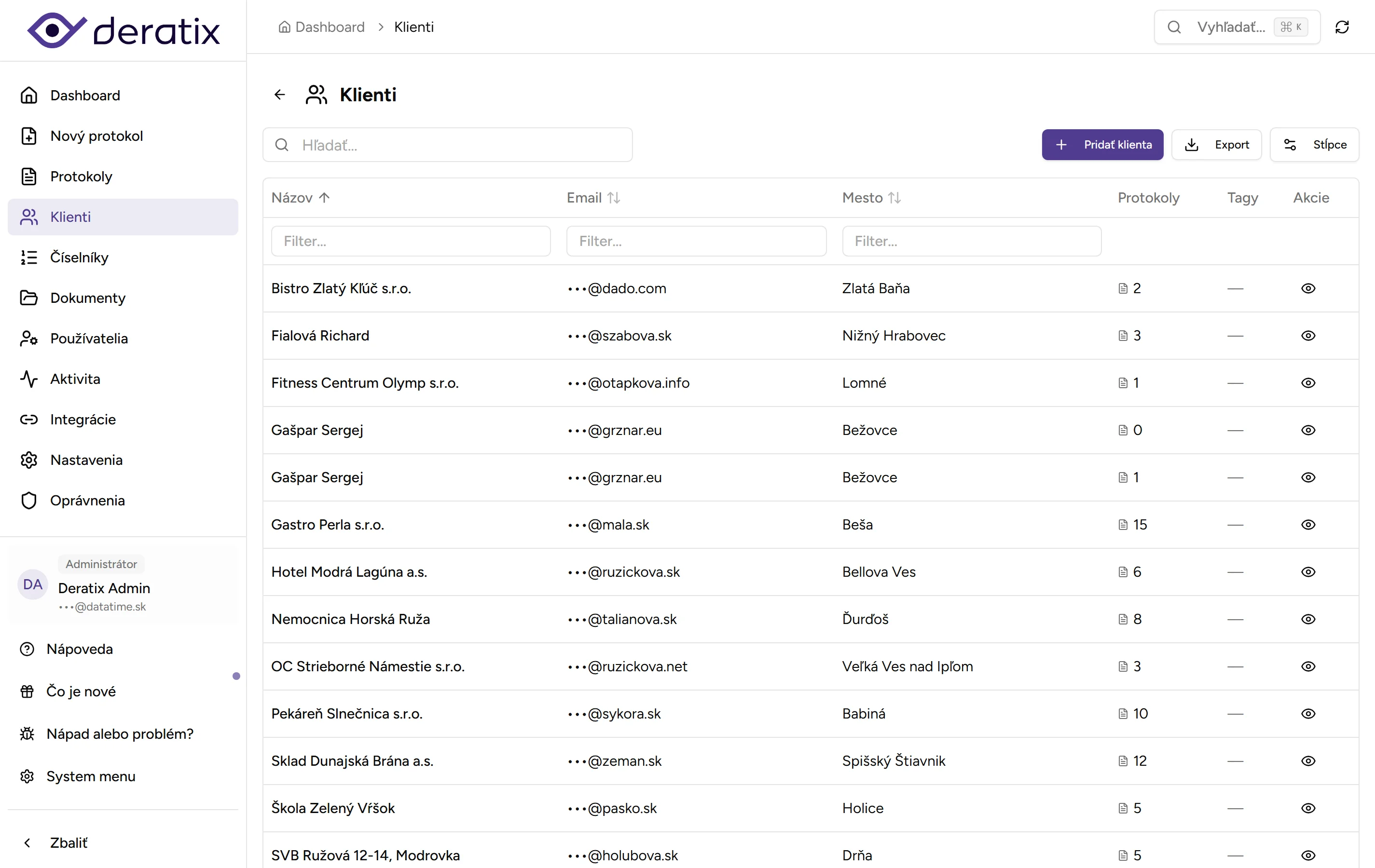 Databáza klientov Databáza klientov - Desktop