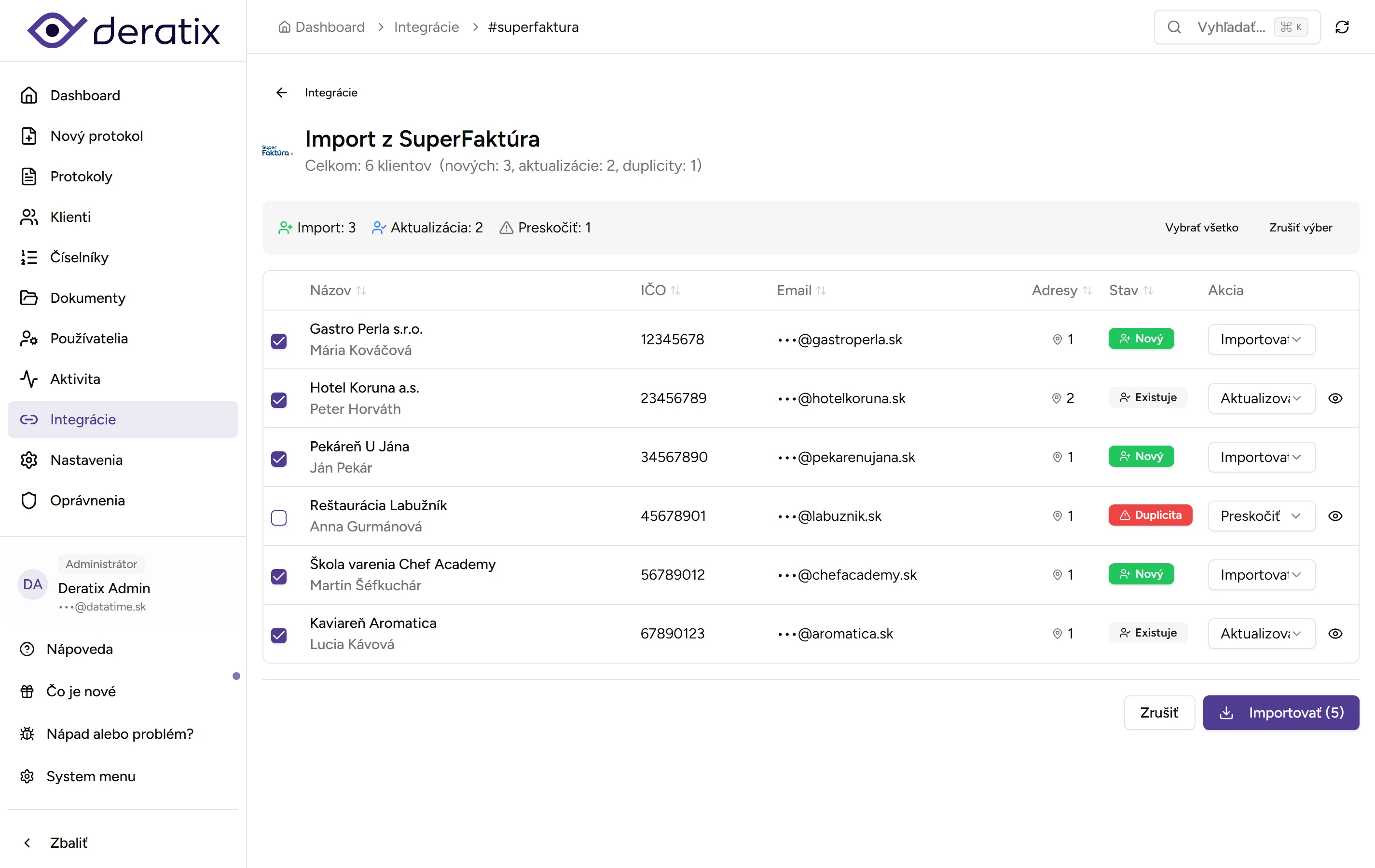 Import klientov - Desktop