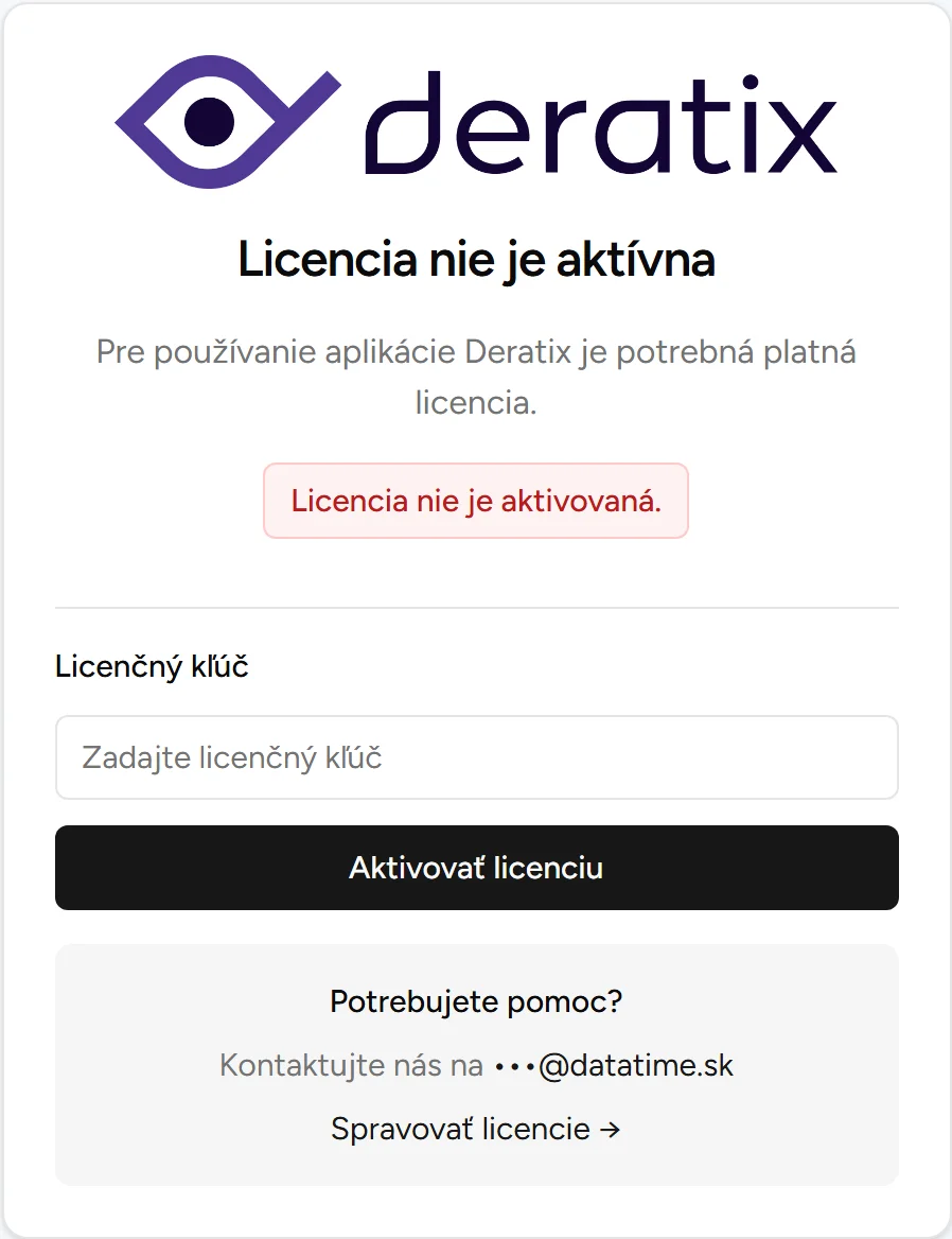 Licenčná karta - Desktop