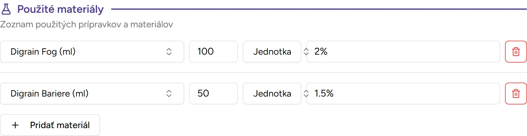 Sekcia materiálov Sekcia materiálov - Desktop