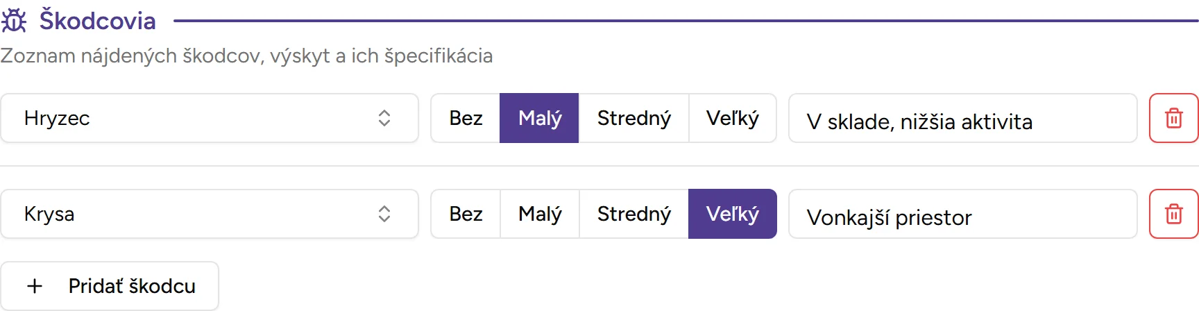 Sekcia škodcov Sekcia škodcov - Desktop