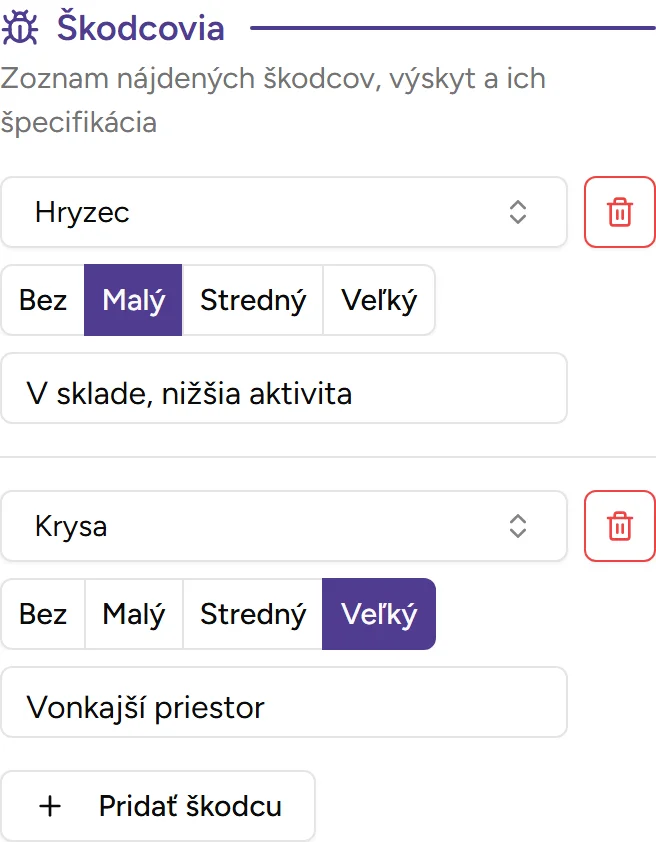 Sekcia škodcov Sekcia škodcov - Mobile