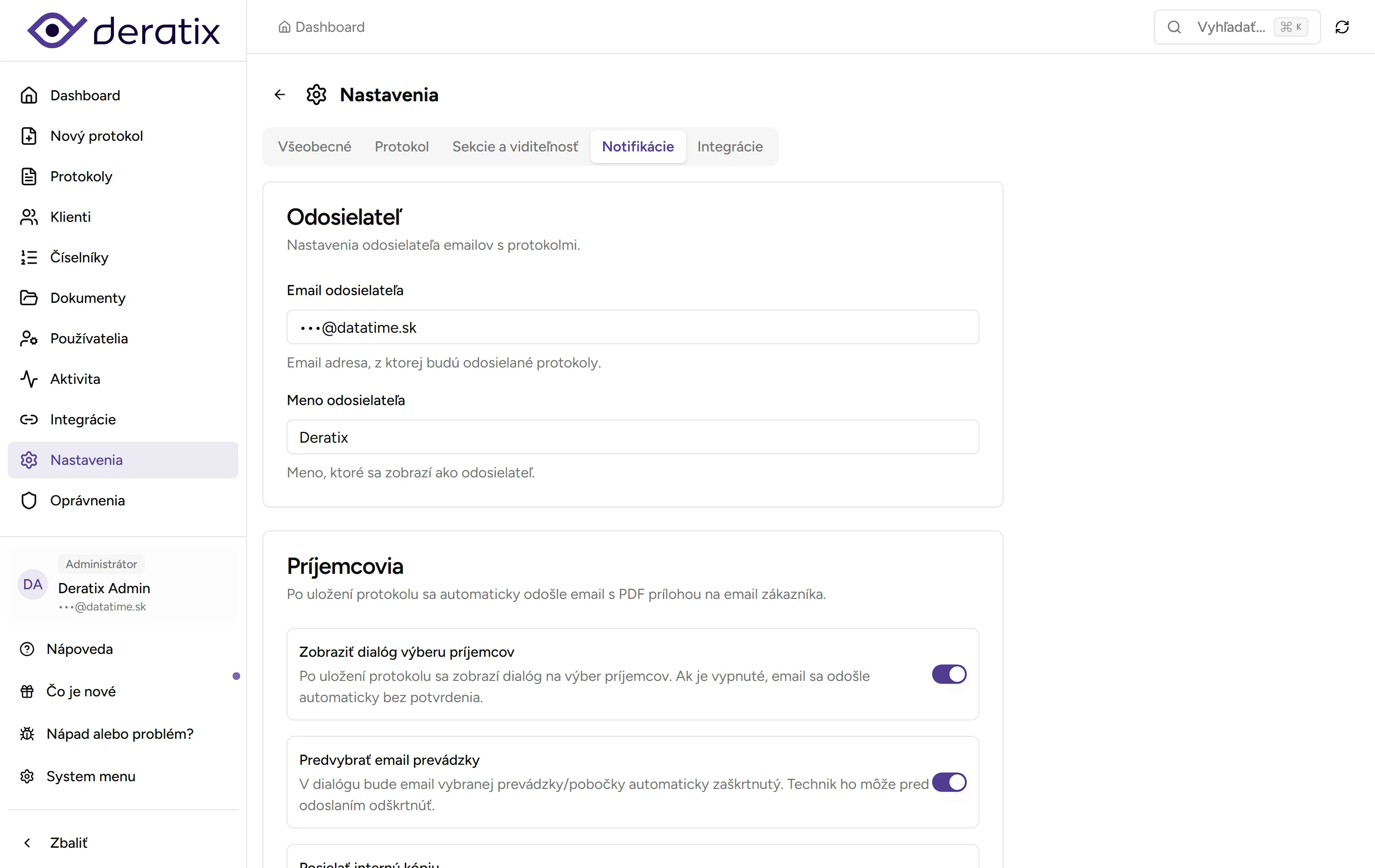 Notifikácie - Desktop