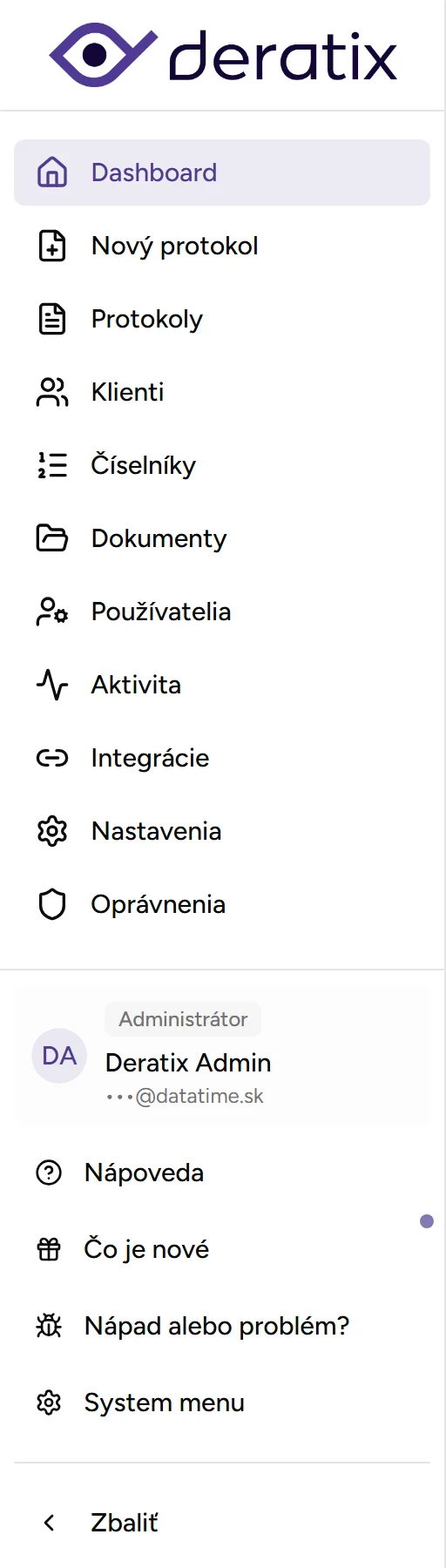 Bočný panel - Desktop